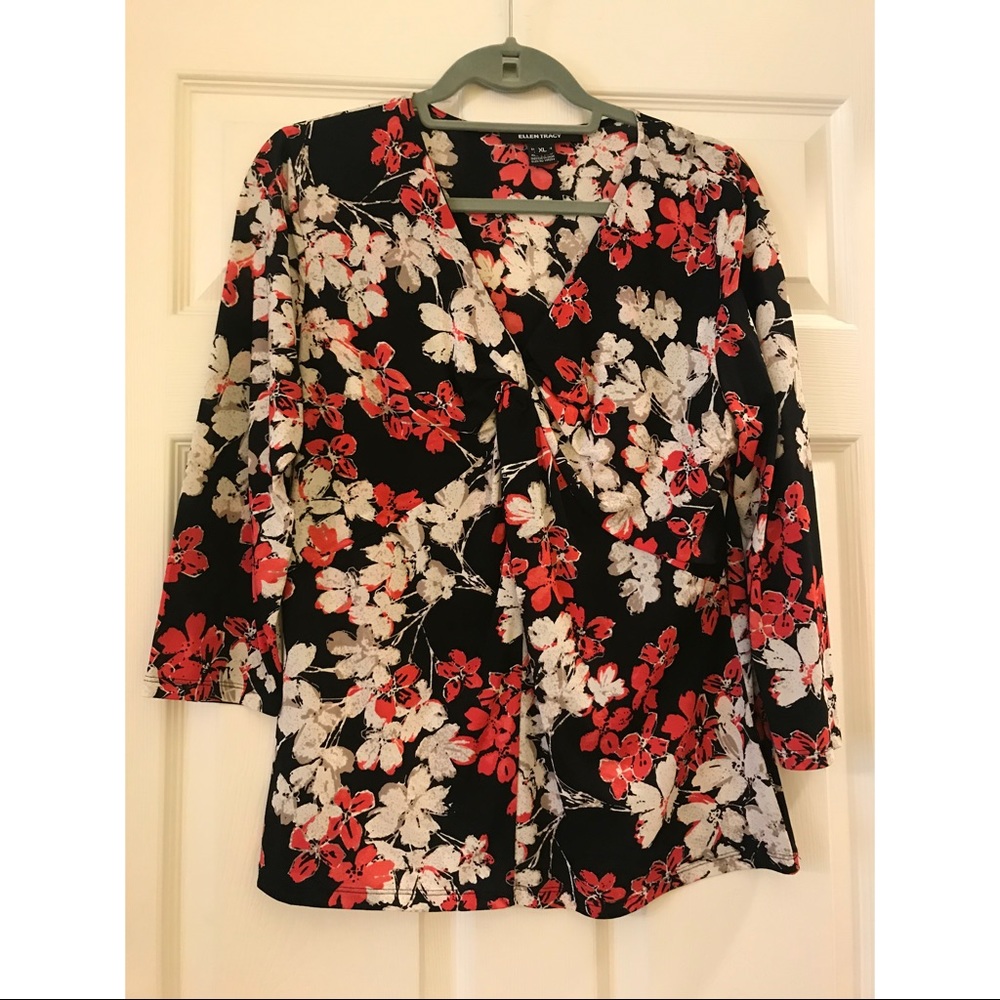Ellen Tracy Floral Blouse